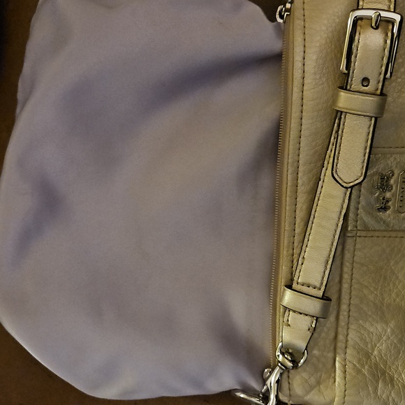 Coach Madison Beige and Gold Leather Crossbody Bag - Picture 4 of 6